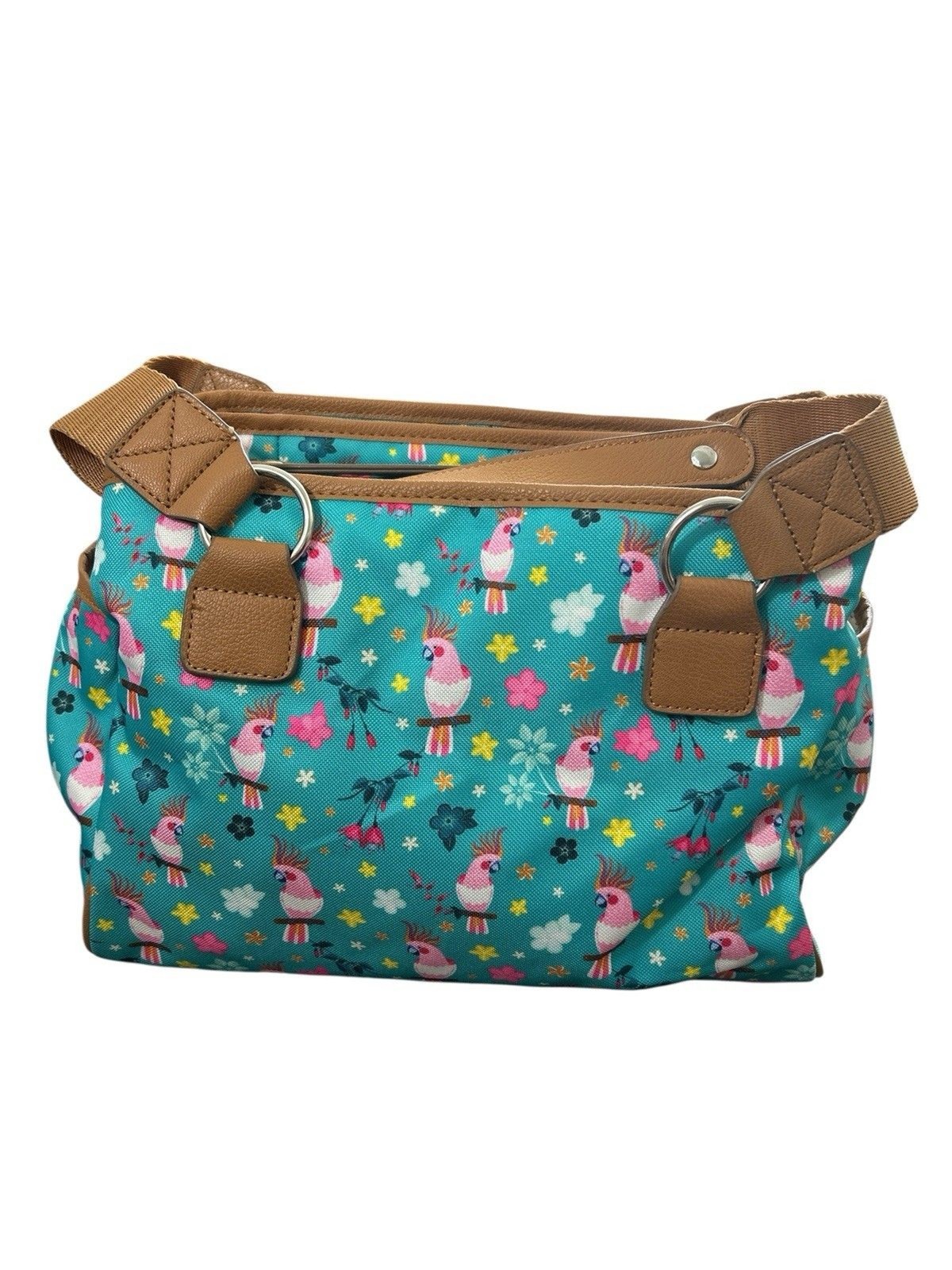 LILY BLOOM Landon Satchel Parrots In Paradise 3 Compartments Eco Friendly NWT