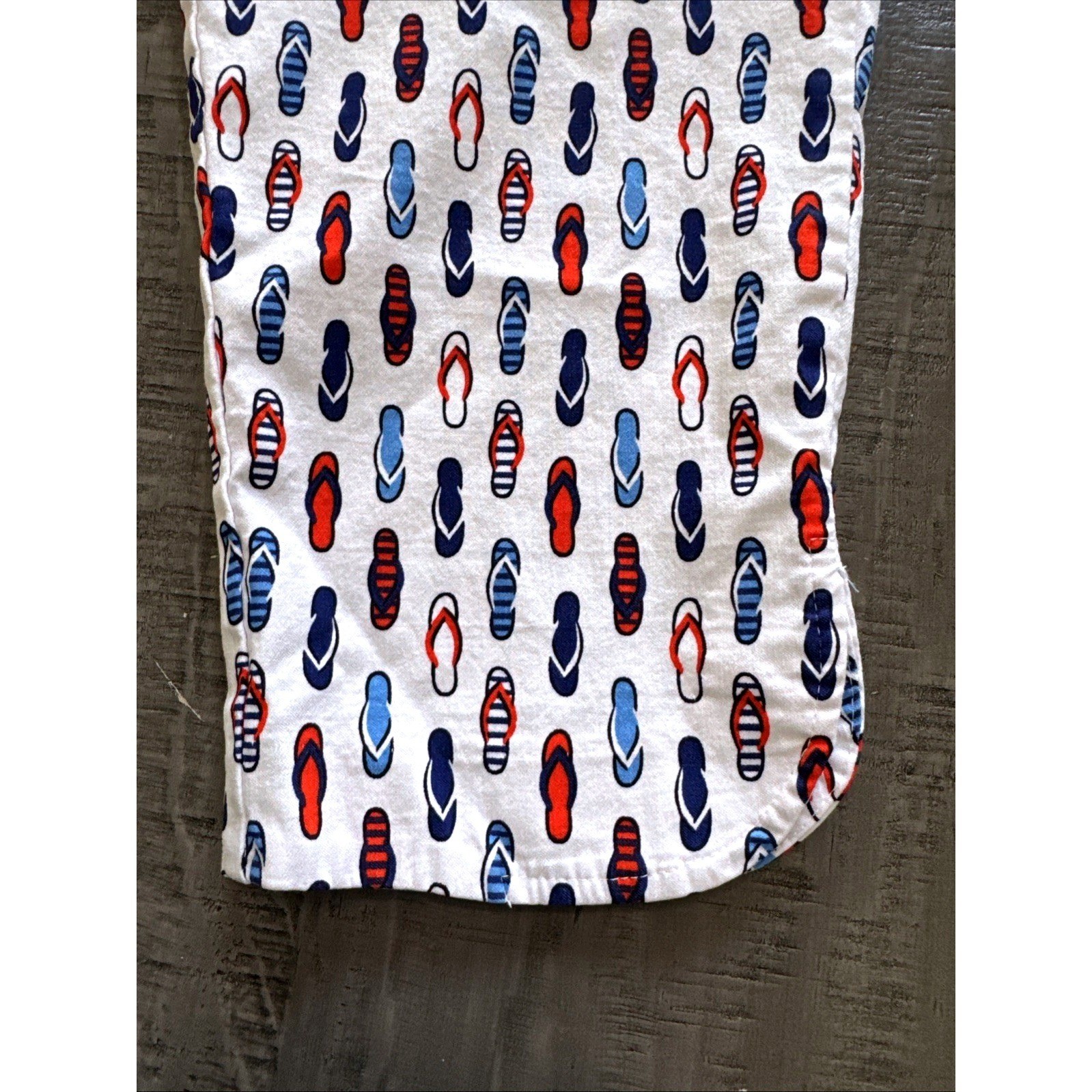 Jessica Riley Womens PM White Red Navy Flip Flop Crop Pull On Pants Tulip Hem