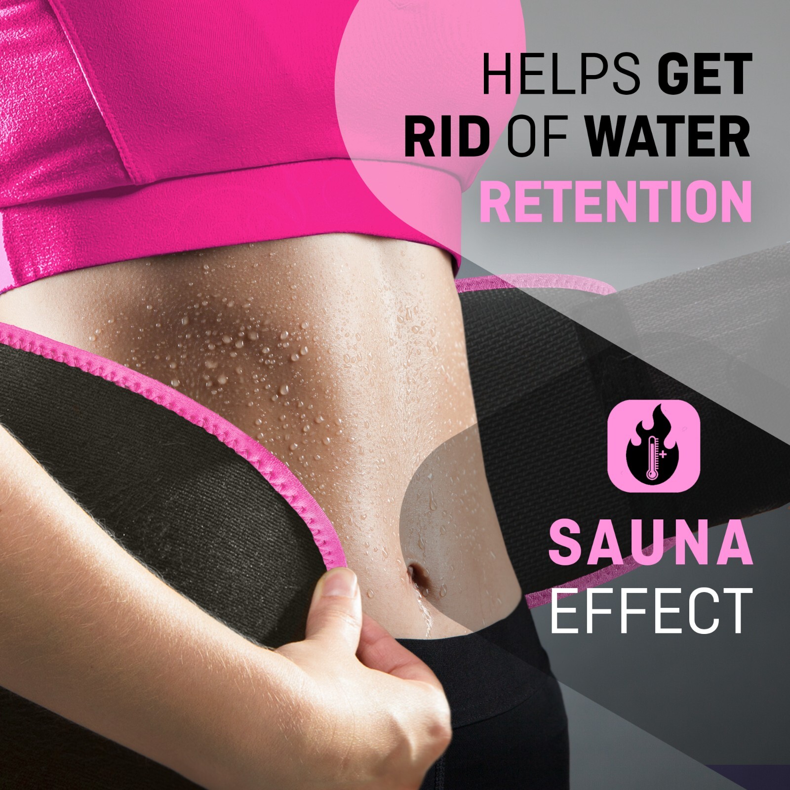 Waist Trainer for Women & Men Lower Belly Support Belt Sauna Effect Pink L Size