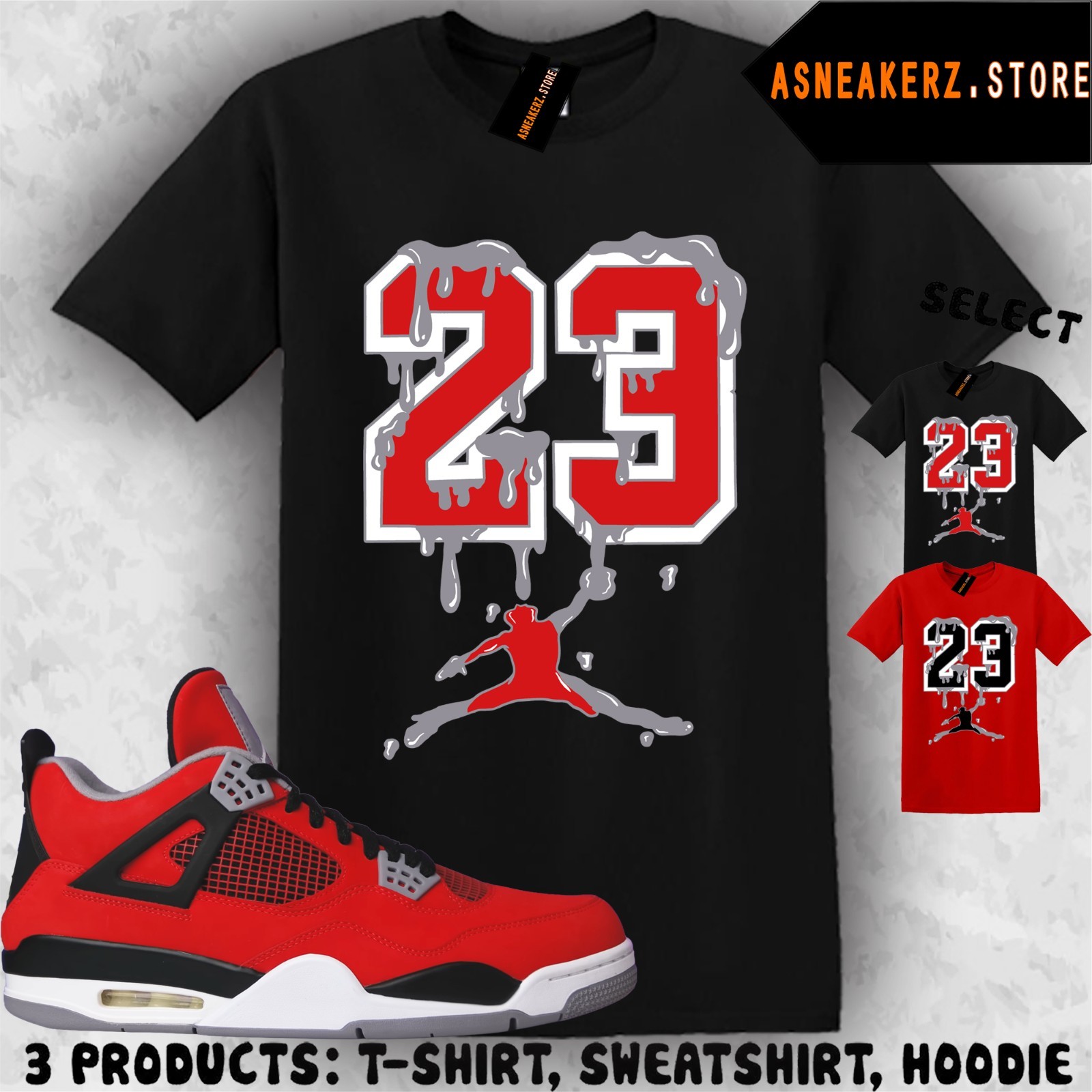 Tee Shirt Matching AJ 4 Toro Bravo 2026 Match Sneaker Drip Dripping 23 T-Shirt
