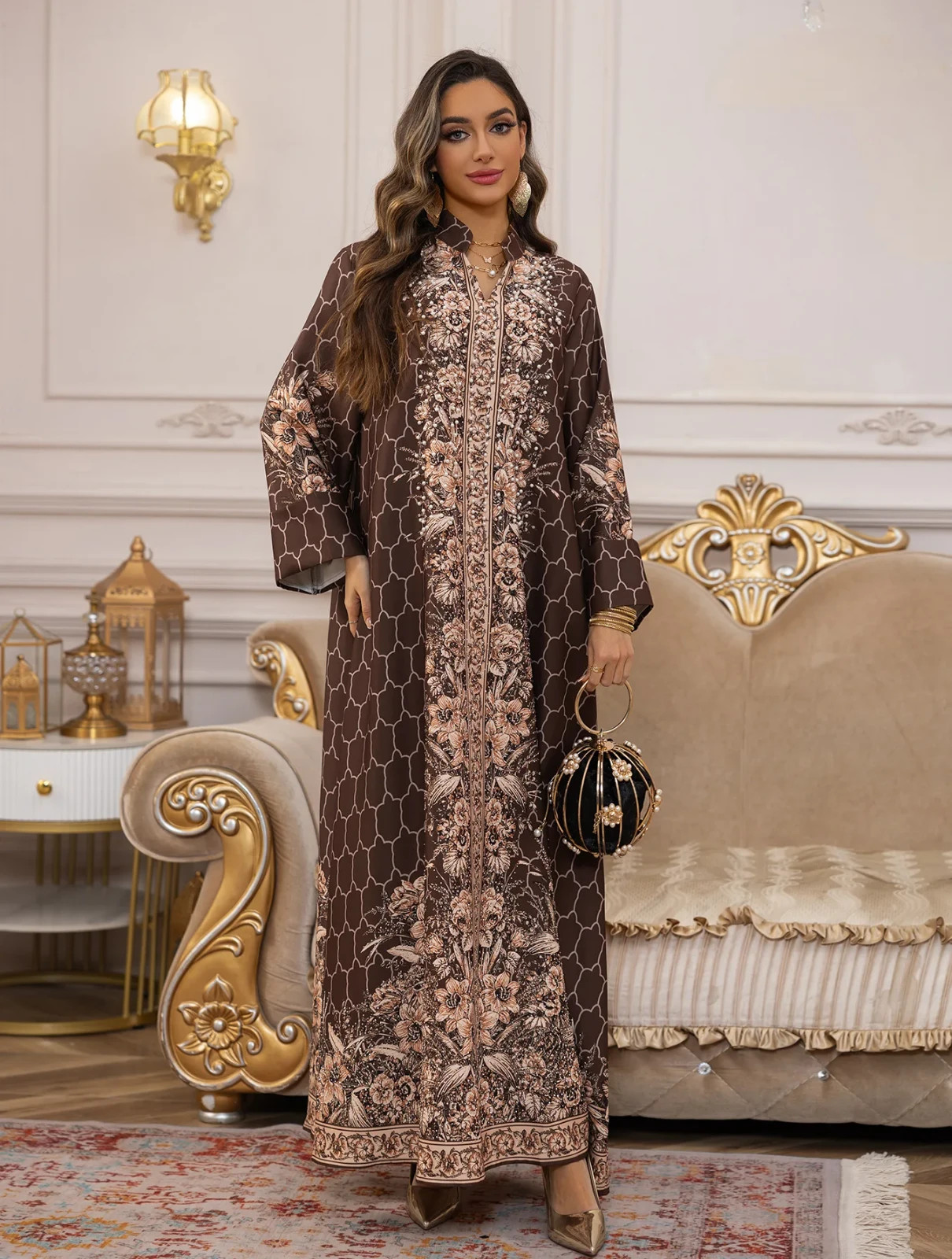 Women Muslim Abaya Kaftan Maxi Dress Eid Dubai Islamic Party Robe