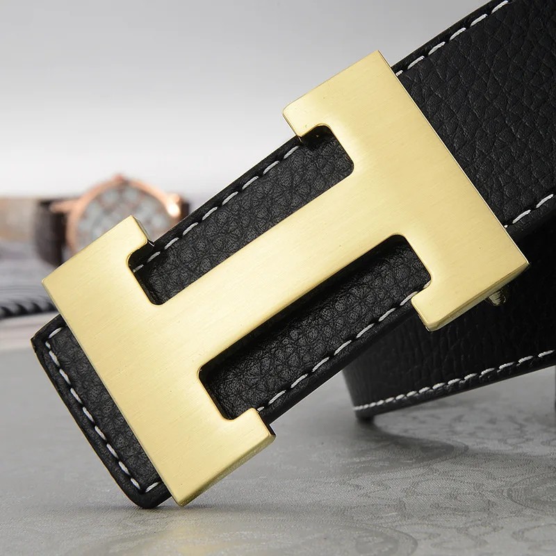 Width 3.8cm Famous Brand Belt Men Top Quality Genuine Luxury Leather Belts