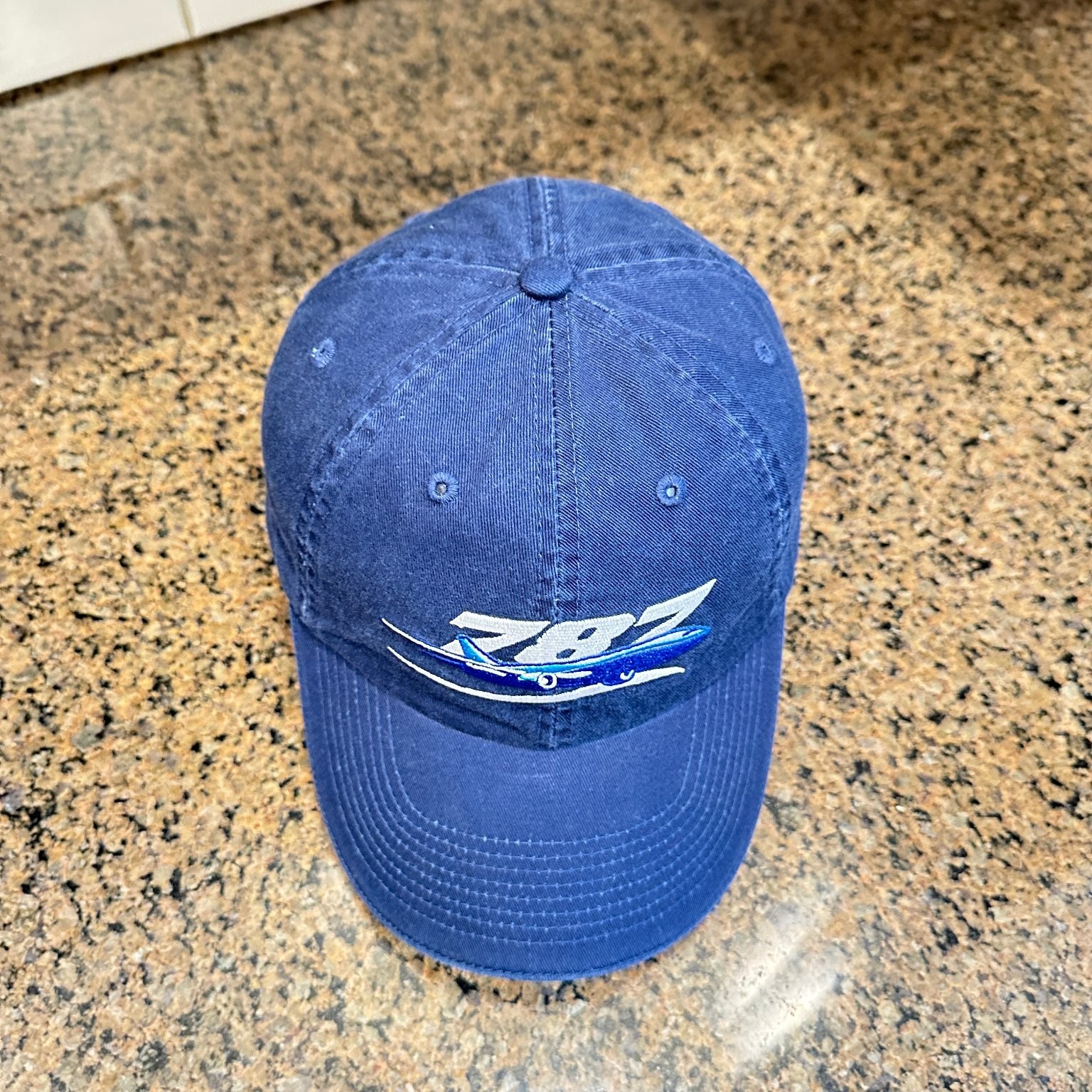 Boeing 787 Dreamliner Baseball Cap Men’s Adjustable Navy Blue Pilot Hat
